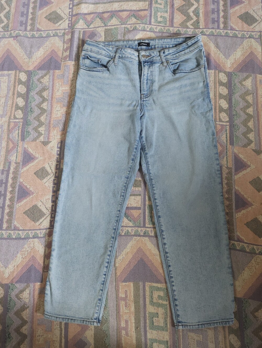 Express Boyfriend Mid Rise Jeans Size 10 R - Picture 2 of 9